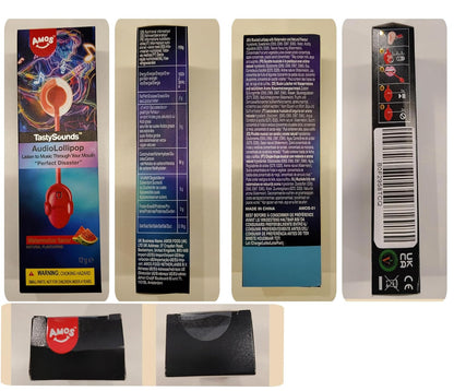 Amos Music Lollipop Candy – Mindful Indulgence Treat for Clean Eating Lifestyles, Gluten-Free Lollipop with Audio Therapy Twist