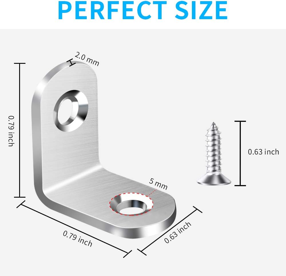 AODLANA Corner Brace Set – Reliable Hardware for Home Office Furniture, Stabilize Desk and Shelf Joints