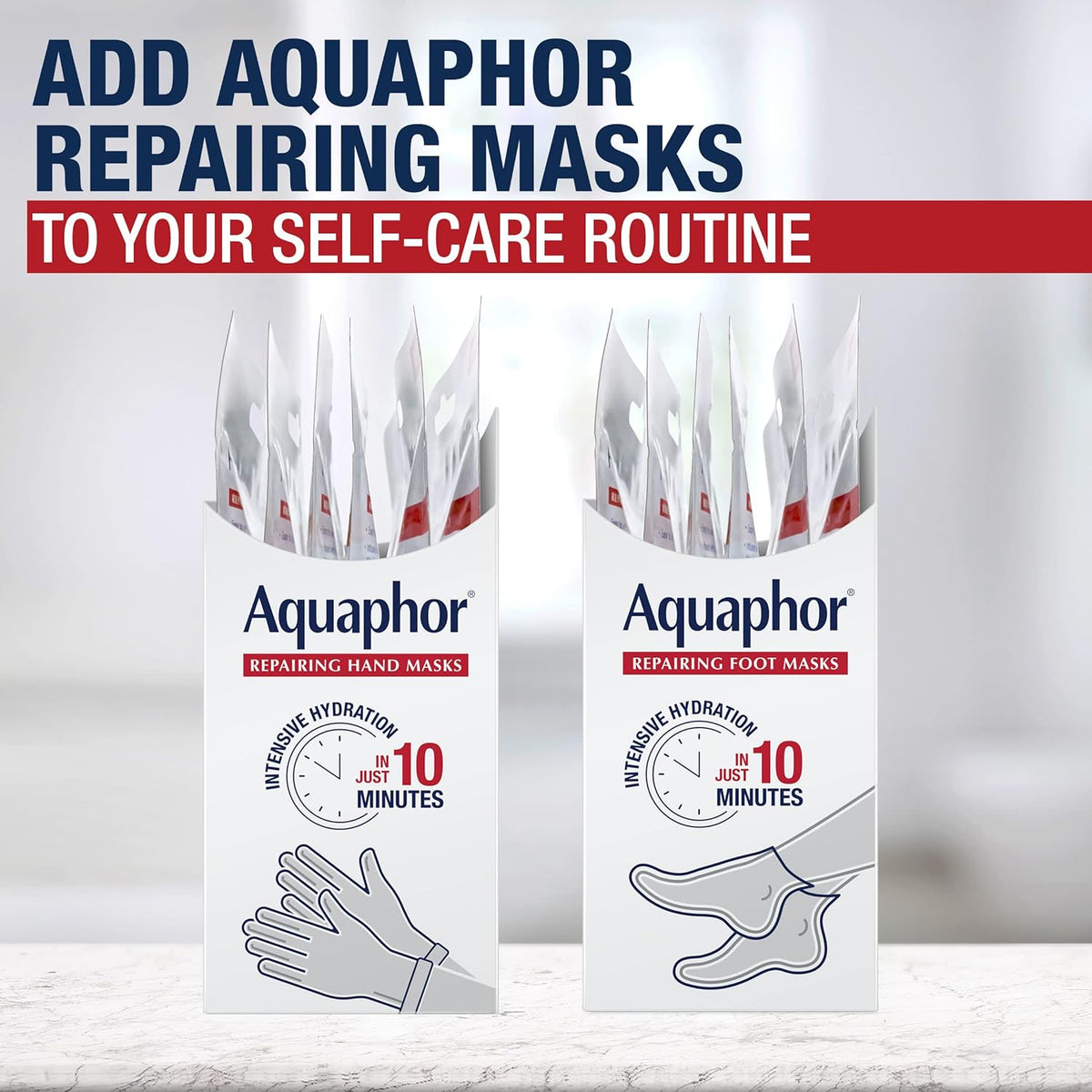 Aquaphor Repairing Foot Masks – Post-Shower Foot Care for Relaxation Night, Nourishing Sock Mask with Shea Butter and Glycerin