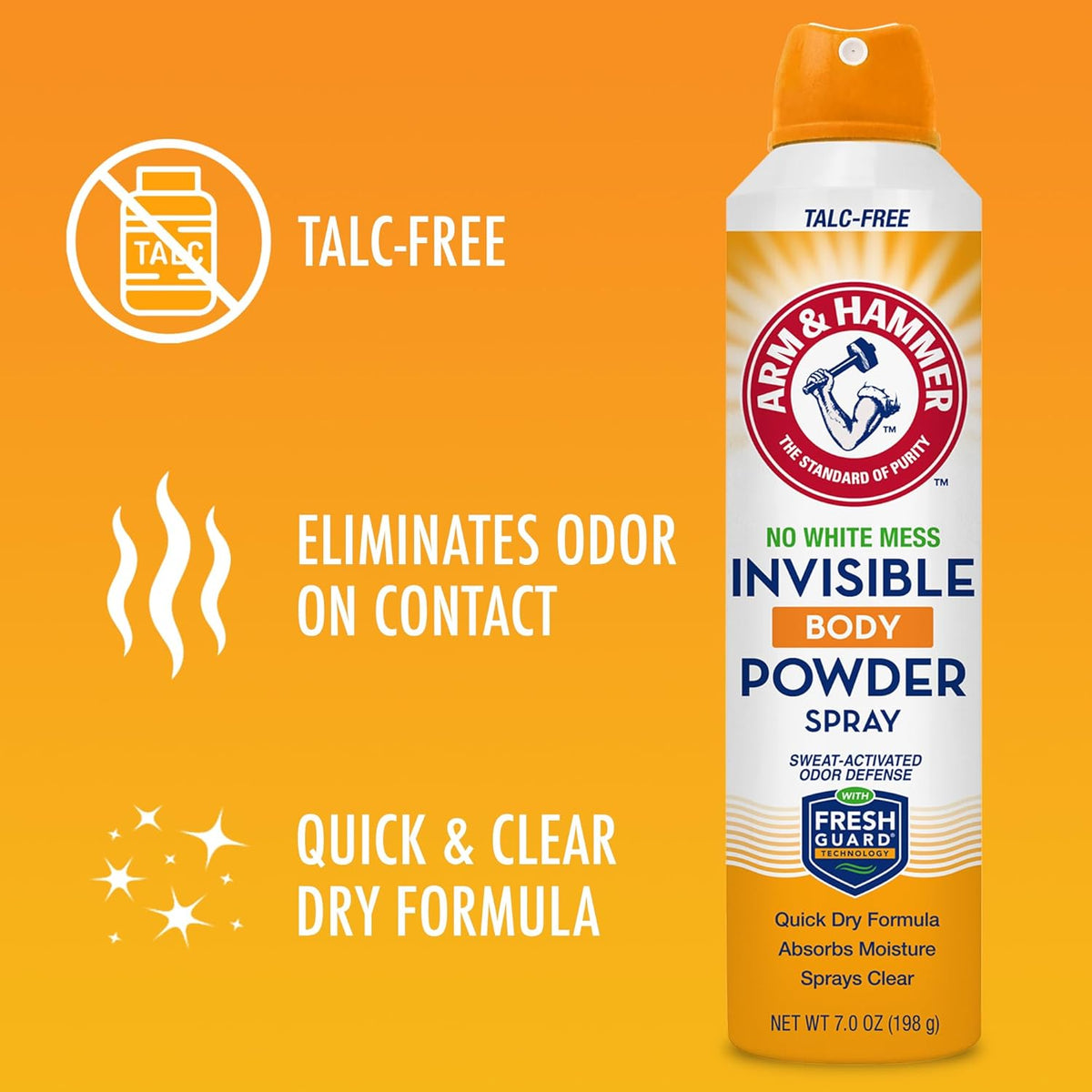 Arm & Hammer Baking Soda Body Powder Spray, Unisex Hygiene Ritual for Confident All-Day Comfort
