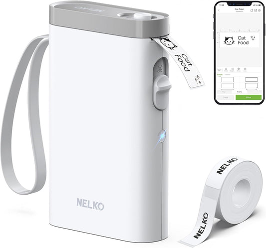 bluetooth connectivity to ios and android via the nelko app (with 750+ templates, 3600+ icons, 700+ borders, 29 languages)