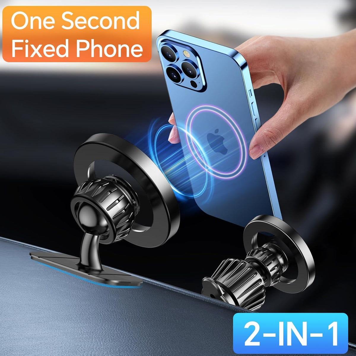 [Brand] MagSafe Car Mount - Hands-Free Phone Holder for Safer Driving, 20 Strong Magnets with VHB Dashboard Base