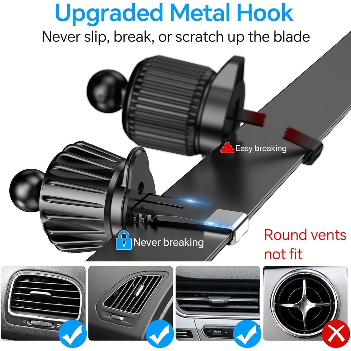 [Brand] MagSafe Car Mount - Hands-Free Phone Holder for Safer Driving, 20 Strong Magnets with VHB Dashboard Base