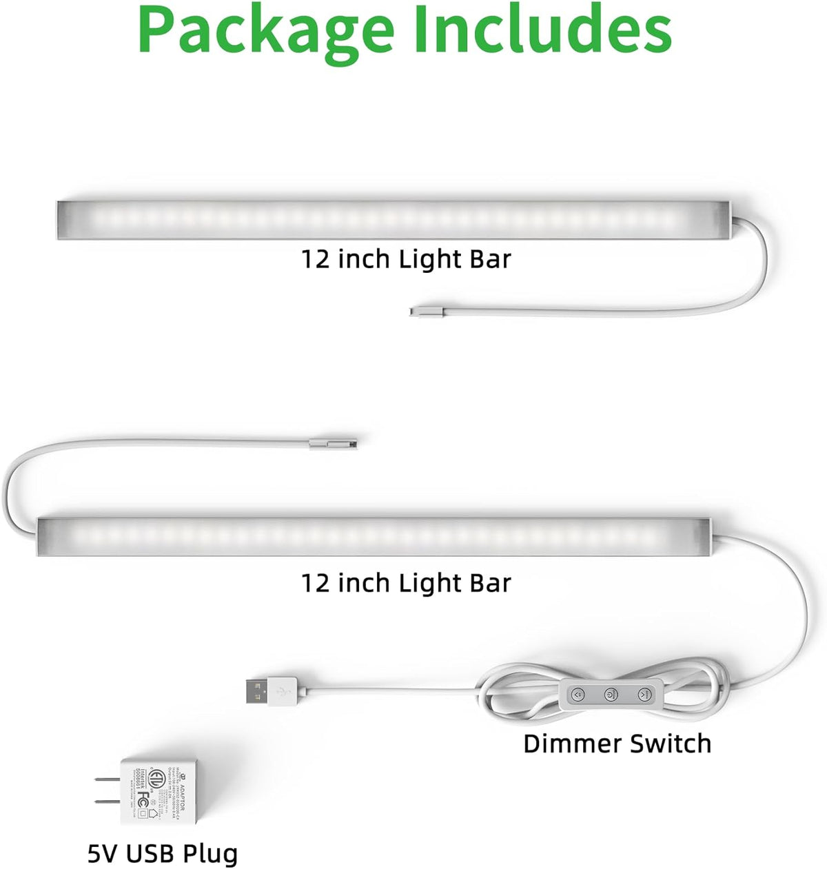 BRIGHTWILL Plug-in USB LED Bar – Shadow-Free Counter Light for Kitchens, Laundry Rooms, and Garage Workbenches