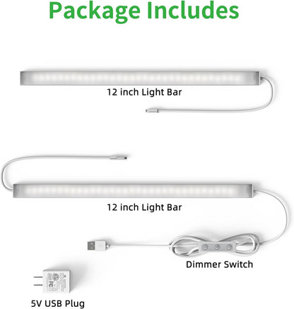 BRIGHTWILL Plug-in USB LED Bar – Shadow-Free Counter Light for Kitchens, Laundry Rooms, and Garage Workbenches