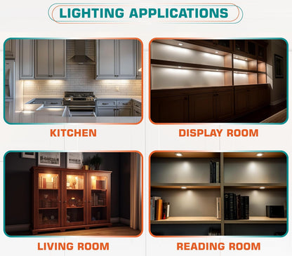 Brilliant Evolution LED Puck Light – Effortless Studio Apartment Task Light, No-Hardware Setup, 2-Pack