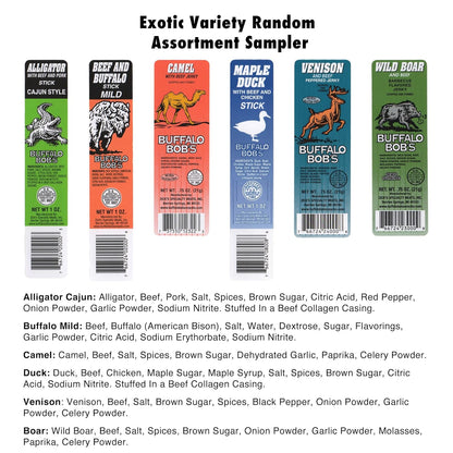 Buffalo Bob's Wild Game Meat Sticks – Paleo & Keto Friendly Protein, No Sugar Crash Snack