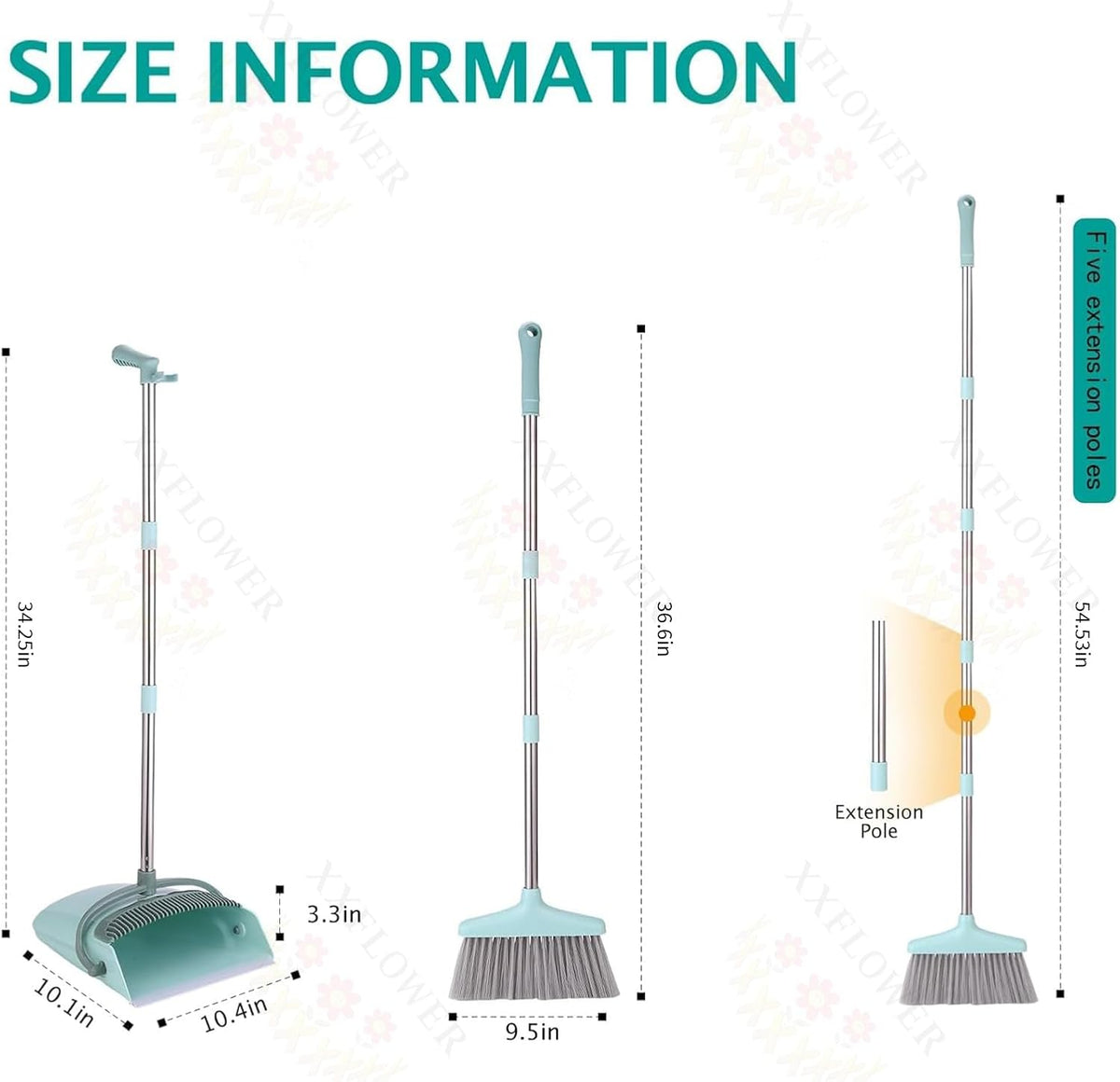 built-in cleaning comb on the dustpan to strip hair and dust from broom bristles