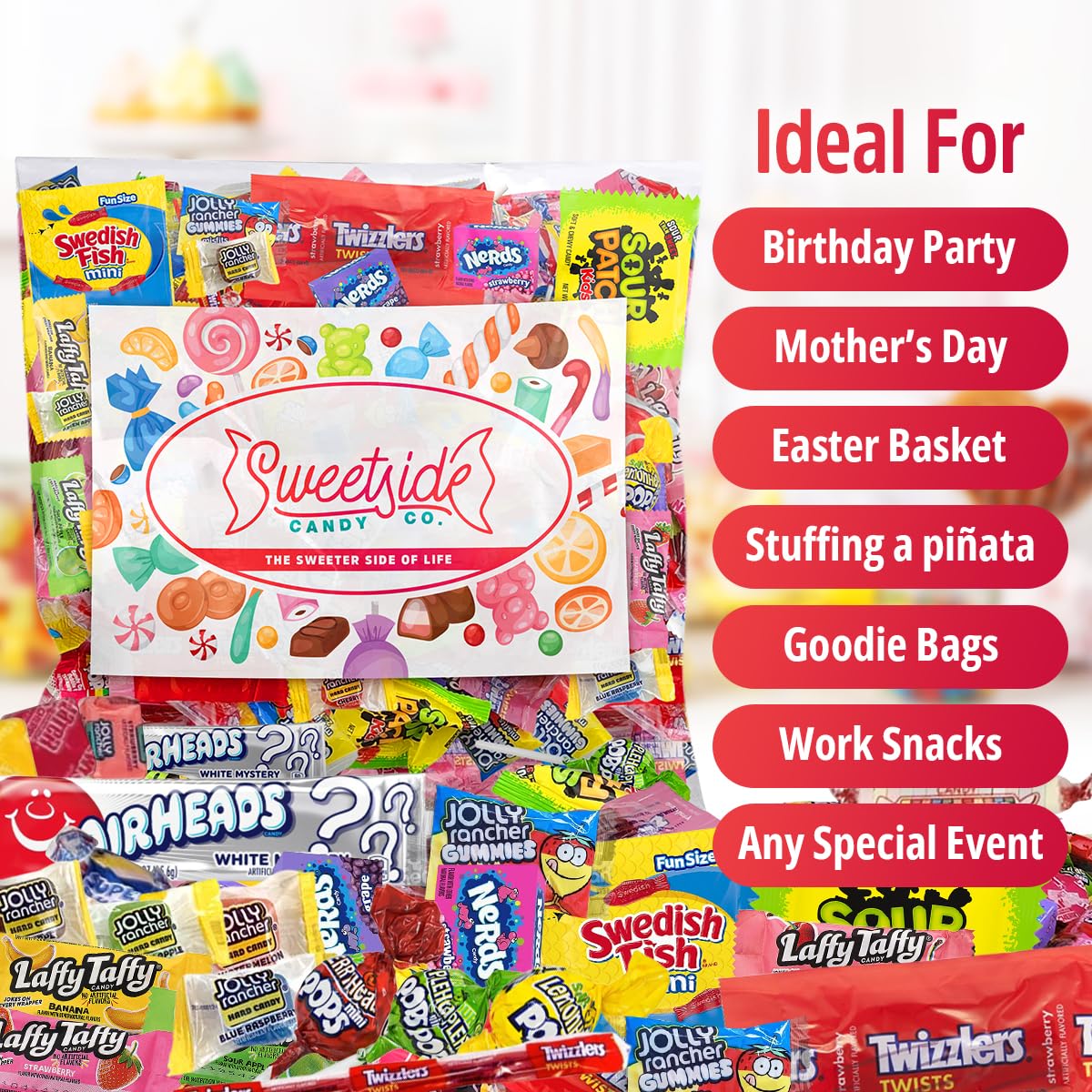 Bulk Candy Individually Wrapped 5lb – Pre-Wrapped Candy Variety for Gift Baskets, Piñata Gifts, and Party Favors