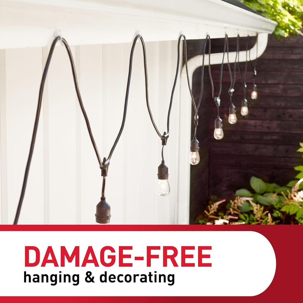 Command Outdoor Light Clips – Secure No Drill Light Hangers That Keep Outdoor String Lights Firmly in Place Year Round