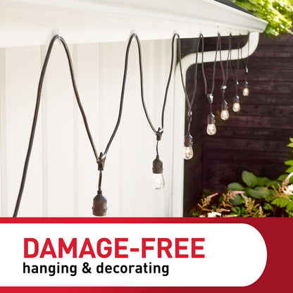 Command Outdoor Light Clips – Secure No Drill Light Hangers That Keep Outdoor String Lights Firmly in Place Year Round