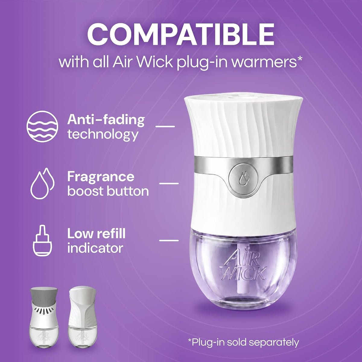 compatible with all air wick plug-in scented oil warmers (warmer sold separately)