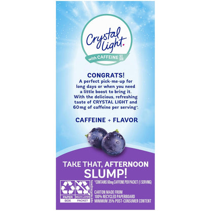 Crystal Light Portable Drink Mix with Caffeine – Camping and Commute Hydration That Replaces Heavy Canned Drinks, 120 Packets