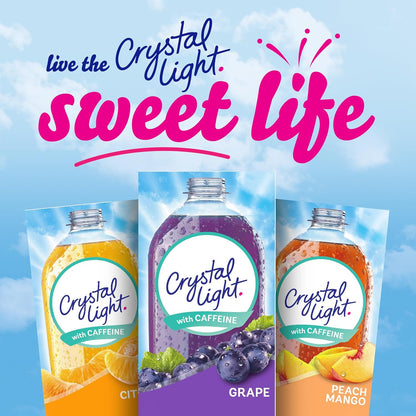 Crystal Light Portable Drink Mix with Caffeine – Camping and Commute Hydration That Replaces Heavy Canned Drinks, 120 Packets