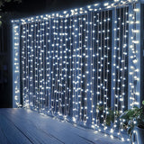 Dazzle Bright 300 LED Curtain Lights Birthday Gift for Her, 8 Mode Purple Glow Bedroom and Home Decor with 29V Safe Output