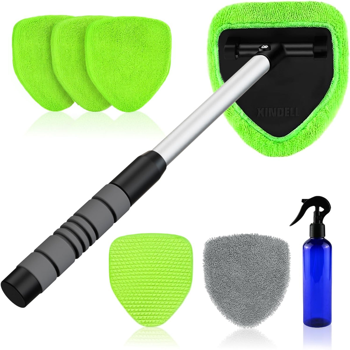 extendable aluminum handle available in 19in, 24in, and 29in variants for different vehicle sizes and home reach