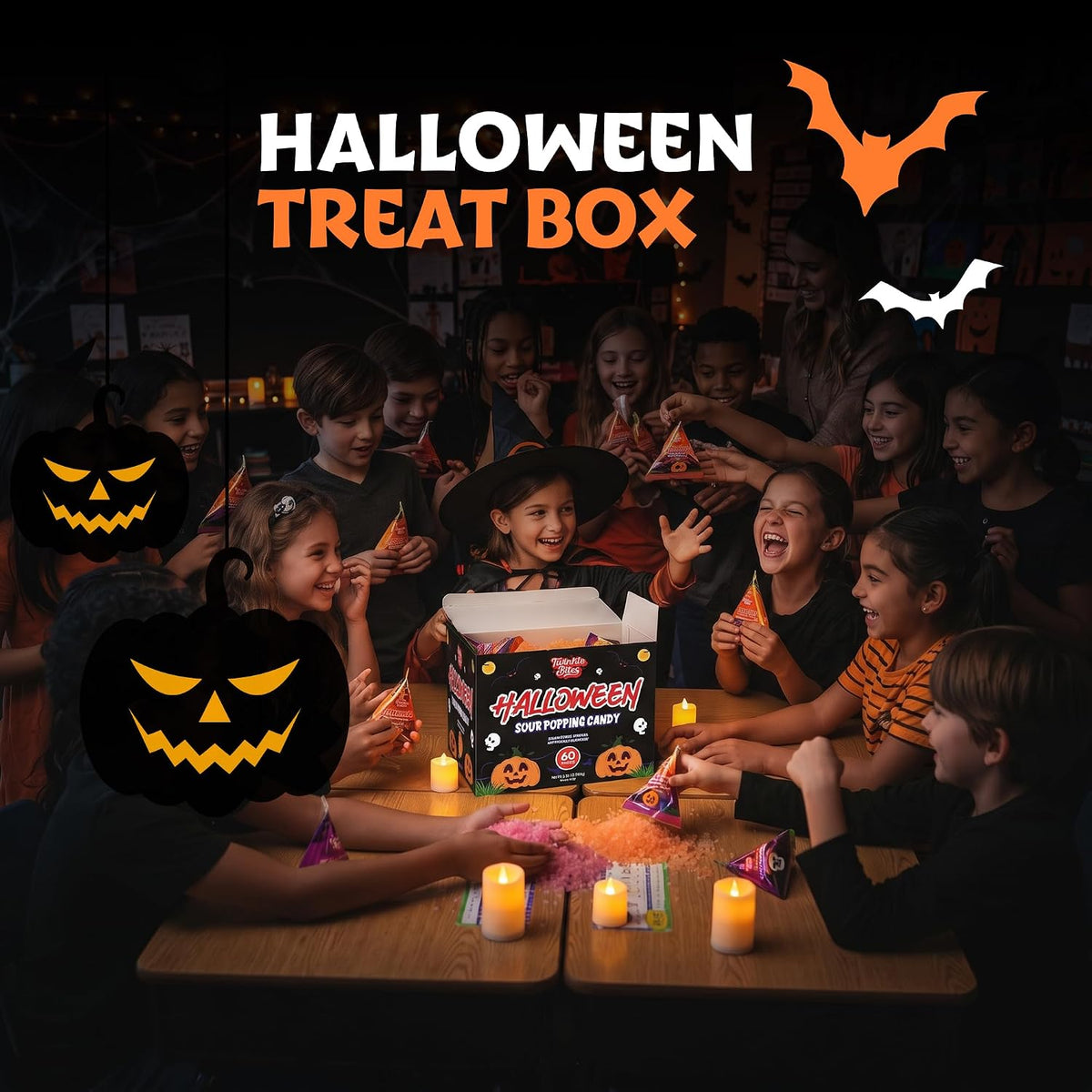 Festive Halloween Candy Gift Set – Bulk Strawberry and Orange Popping Rocks for Hostess Gifts and Party Favor Exchange
