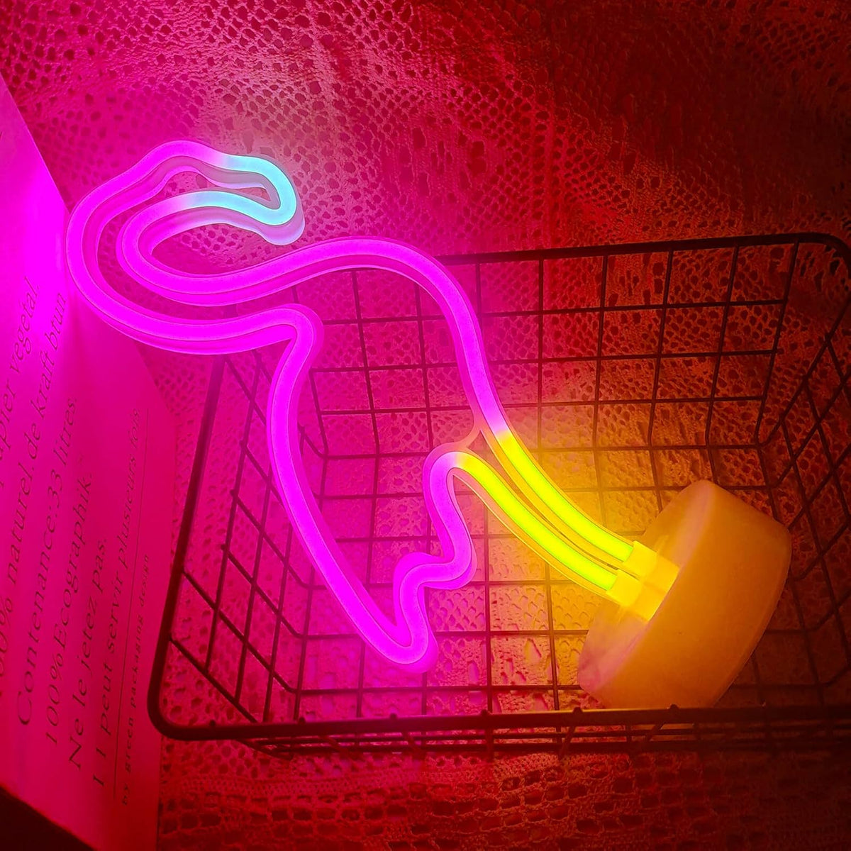 Flamingo LED Neon Sign – Cute Birthday Gift for Her, Tropical Bedroom Night Light with USB Power