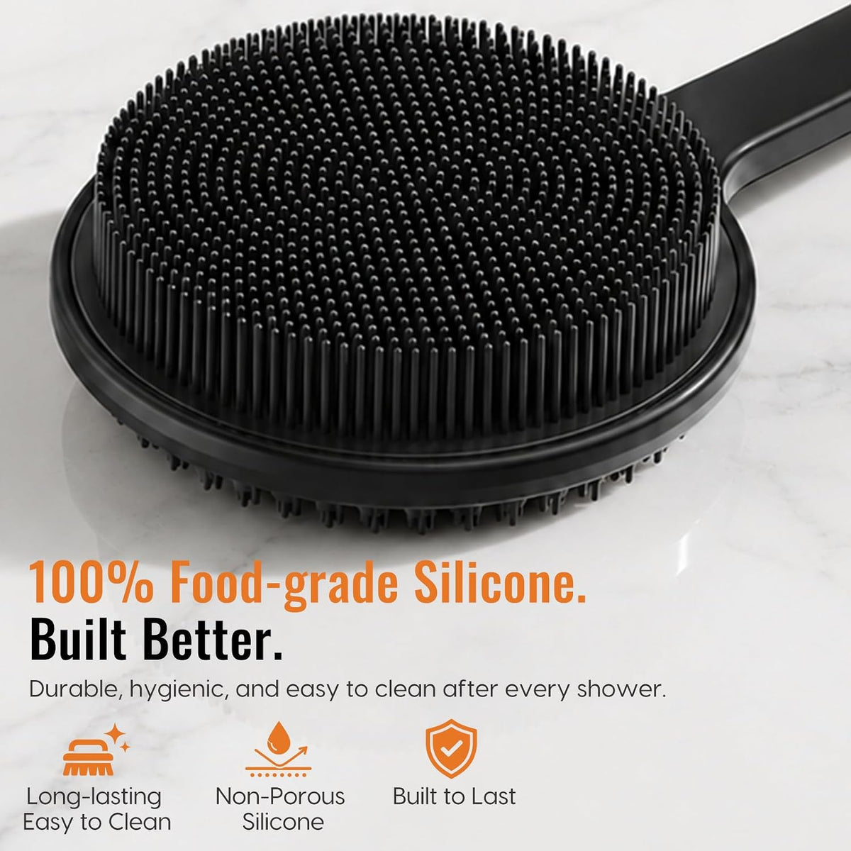food-grade silicone construction (quick-drying, odorless, antibacterial)