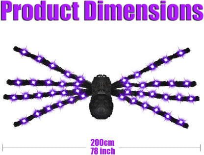 furry black polyester body with multiple jointed legs for realistic appearance