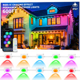 LITSOUL Exterior LED Strip Lights – Sleek White Housing for Clean Modern Home Decor, Eaves and Patio Styling