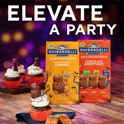 Ghirardelli Jack O' Lantern Assortment 4.1oz – Portion-Controlled Halloween Treat Parents Trust for Trick-or-Treat Night
