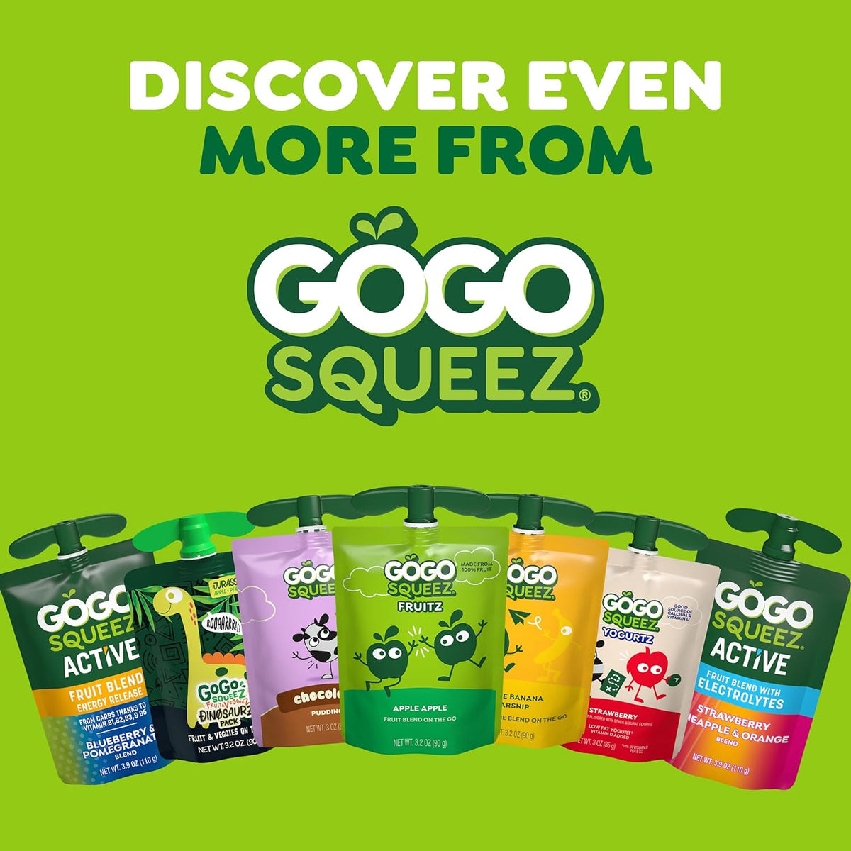 GoGo squeeZ yogurtZ Nutritious Snack Pack – Calcium and Vitamin D Rich Yogurt for Growing Kids and Mindful Parents, 4g Protein Each