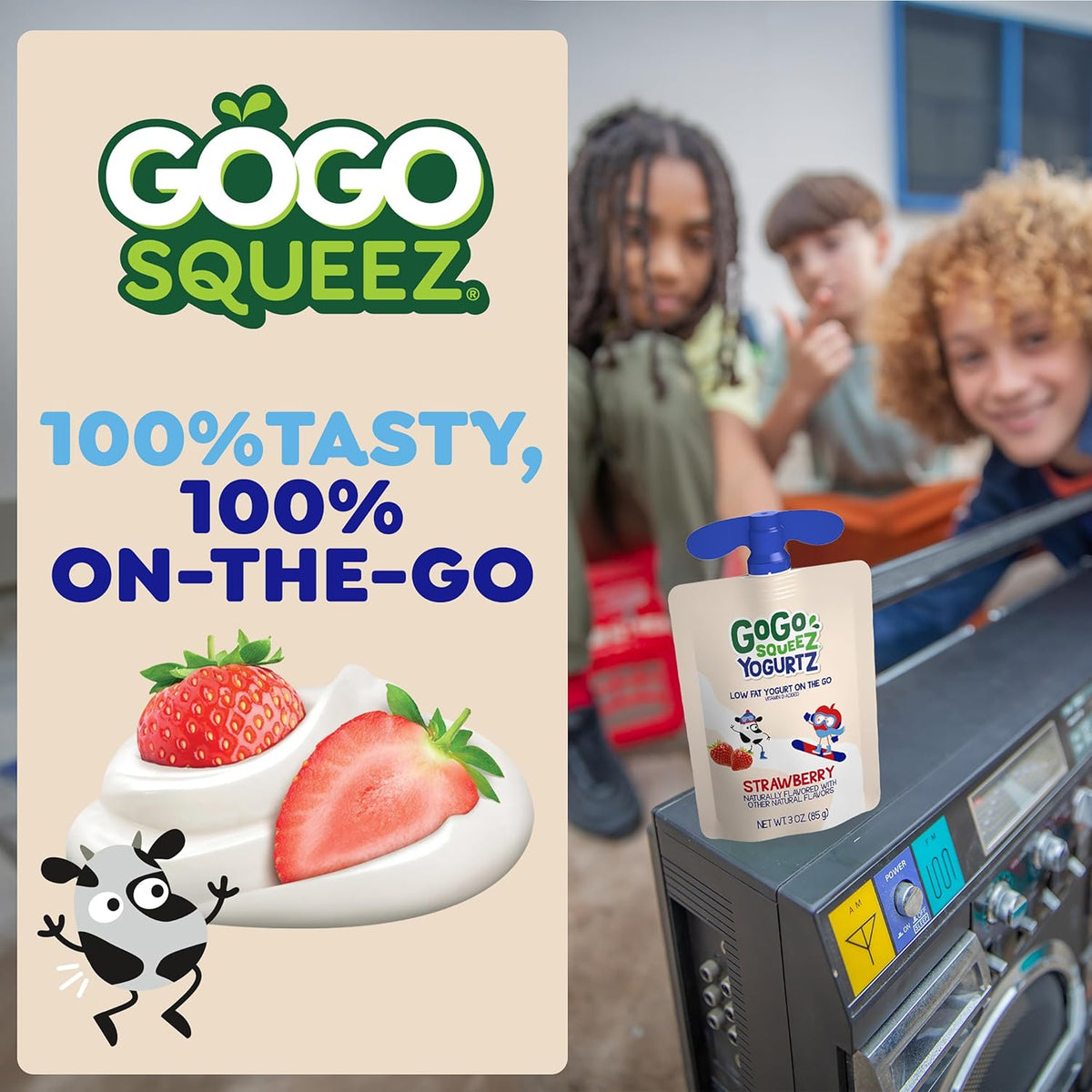 GoGo squeeZ yogurtZ Nutritious Snack Pack – Calcium and Vitamin D Rich Yogurt for Growing Kids and Mindful Parents, 4g Protein Each