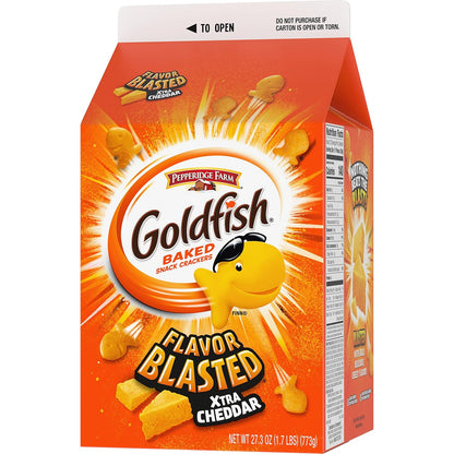 Goldfish Cheddar Cheese Crackers – Baked Cheese Cracker for Balanced Lunches, Salad Toppers, and Guilt-Free Crunch, 27.3 oz