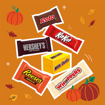 Hersheey's Assorted Chocolate Halloween Candy Bulk, 78.24 oz – Presentation-Ready Variety Bag for Housewarming, Thank-You Gifts, and Holiday Hostess Totes