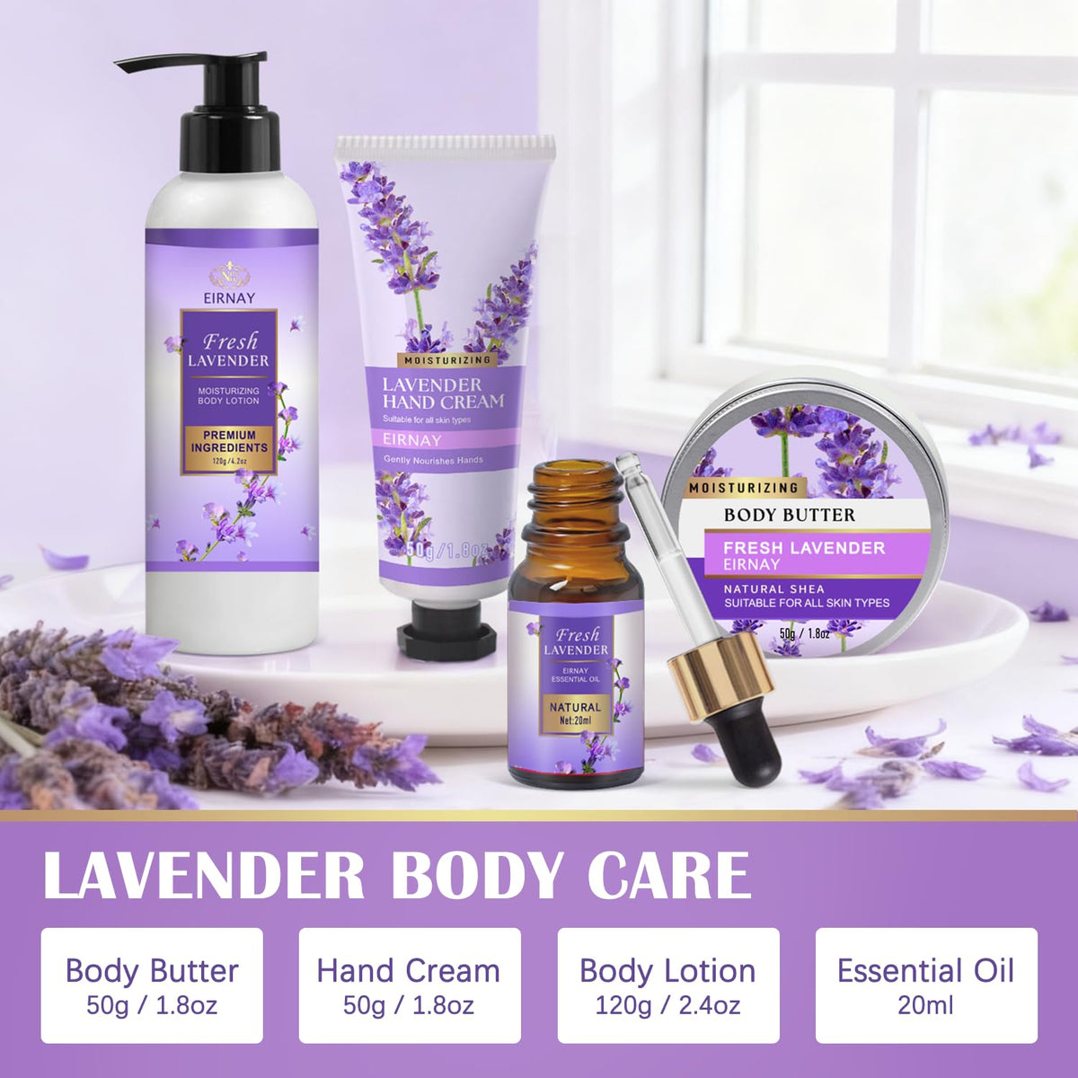 includes two shower steamers and a soy wax candle for ambiance