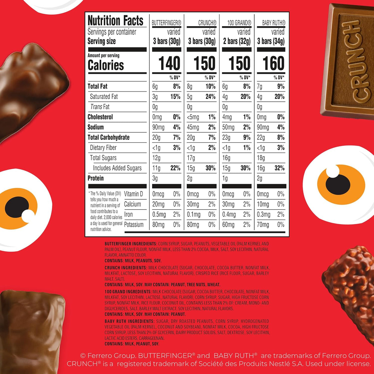 individually wrapped mini and fun size bars for easy sharing, portion control, and hygiene