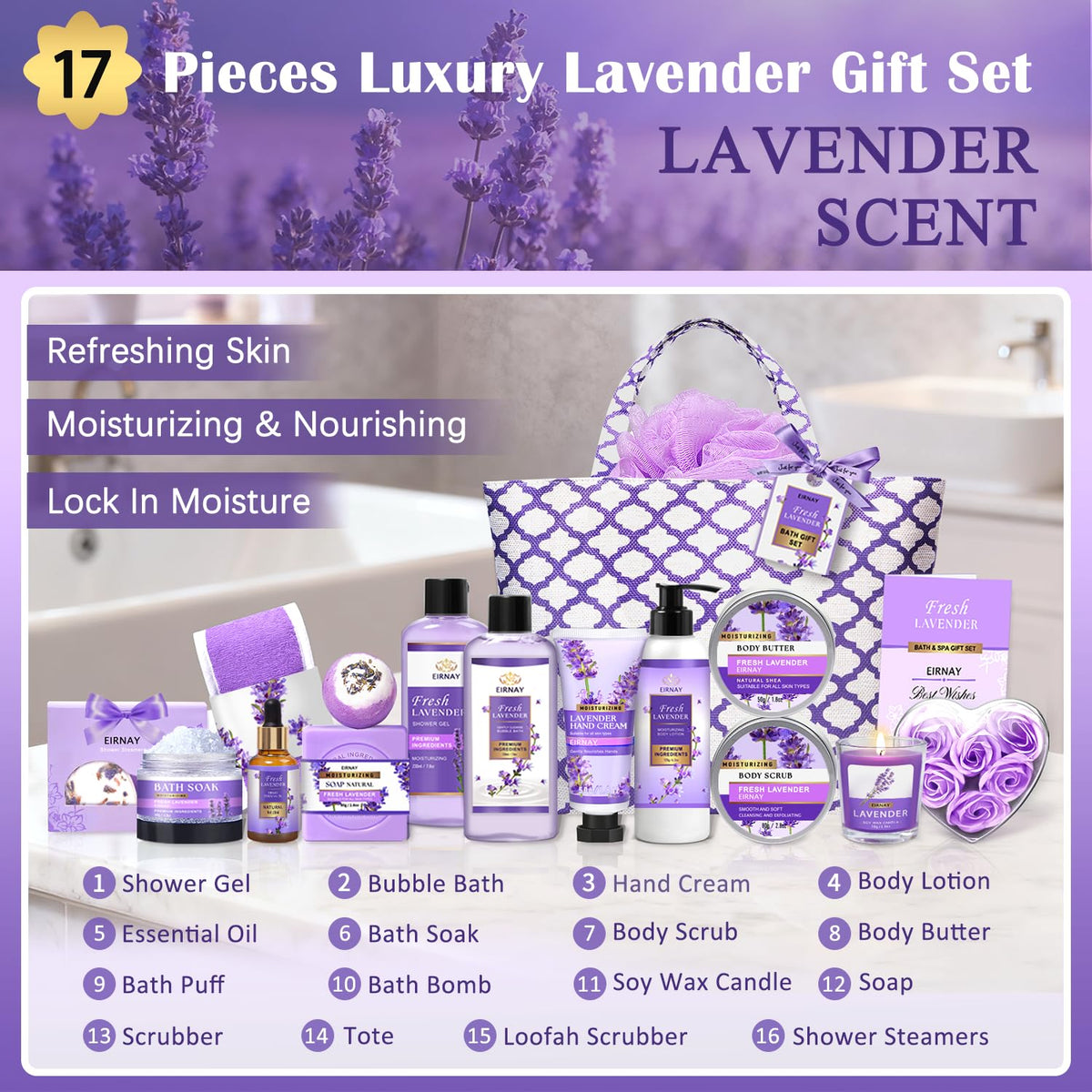 lavender-scented formula across all products for consistent aromatherapy