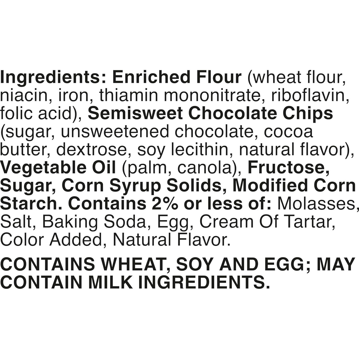 made with real chocolate chips in the chocolate chip variety
