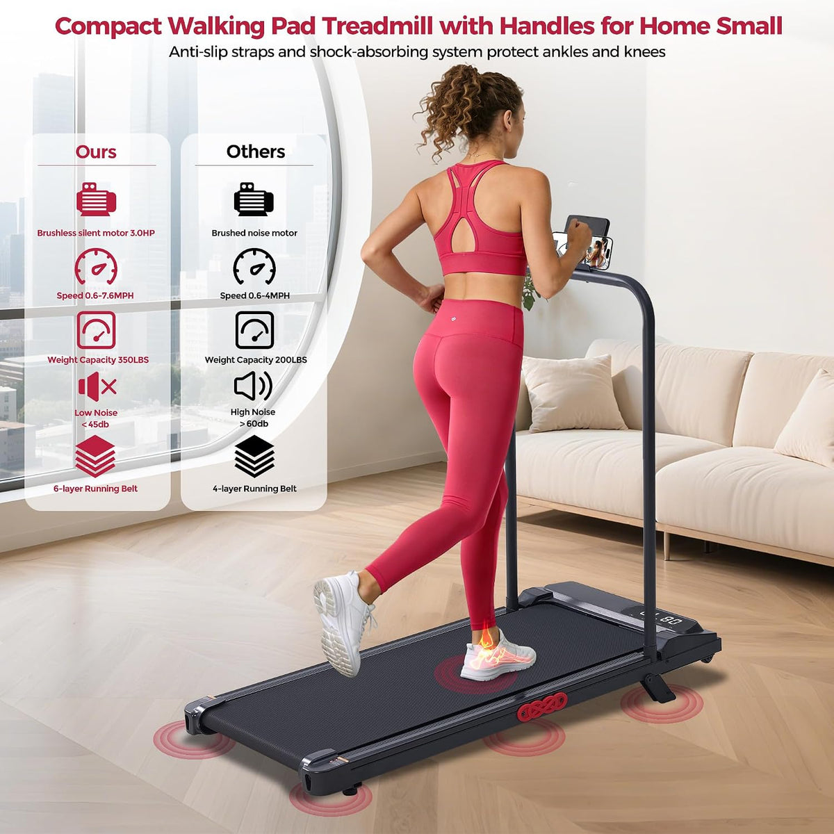 manual incline for higher-intensity walking/jogging