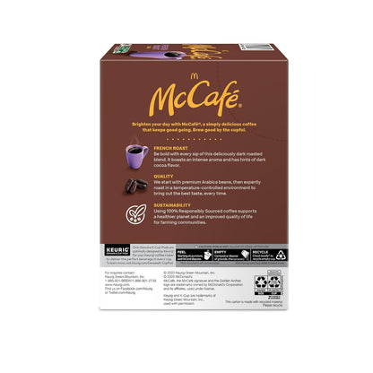 McCafe French Roast K-Cup Pods for Self-Care Kitchen Pause, Single-Serve Bold Dark Roast Coffee for Daily Wind-Down