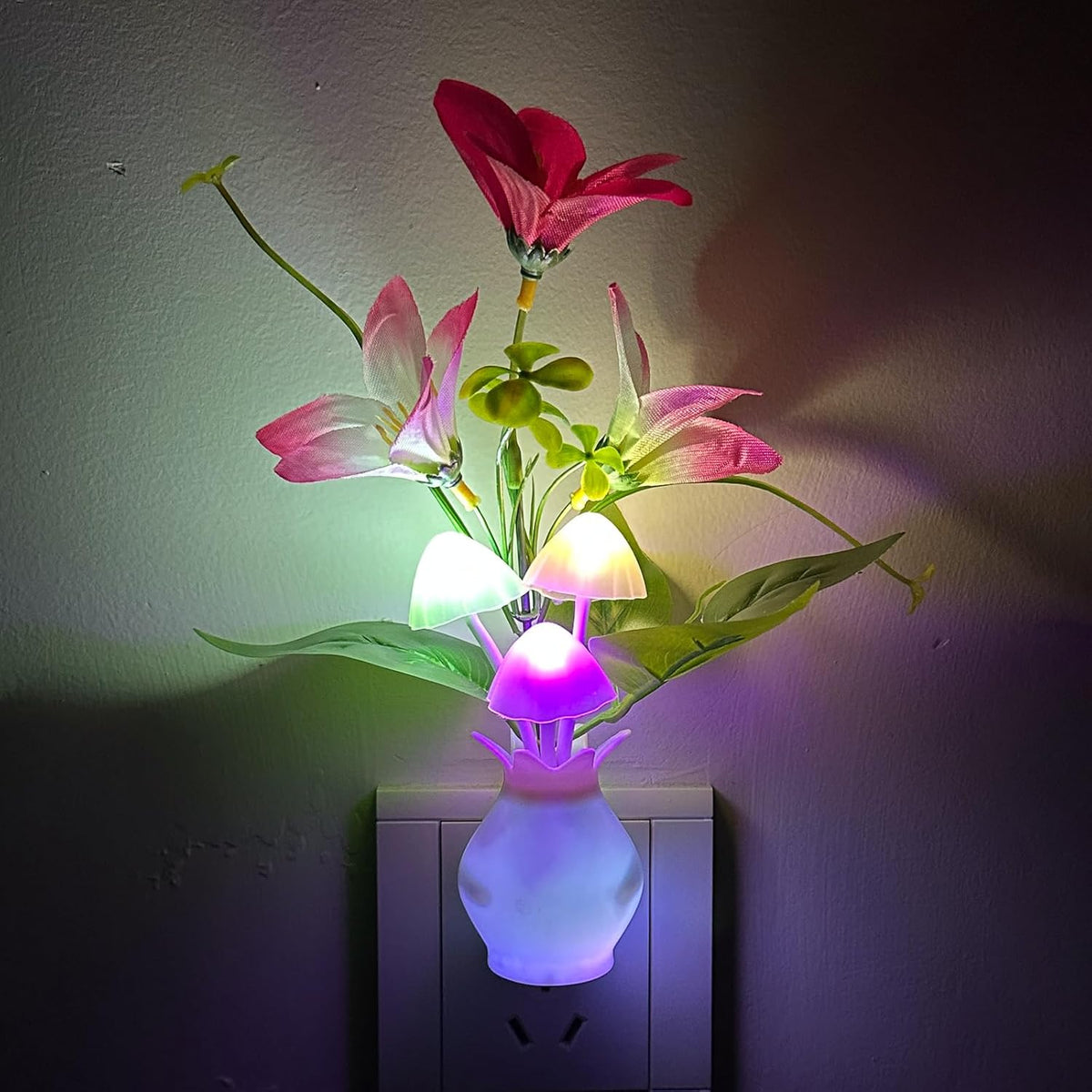 MushroomBloom Kids Night Light Mushroom Design – Cool to Touch RGB Lamp for Bedroom and Nursery