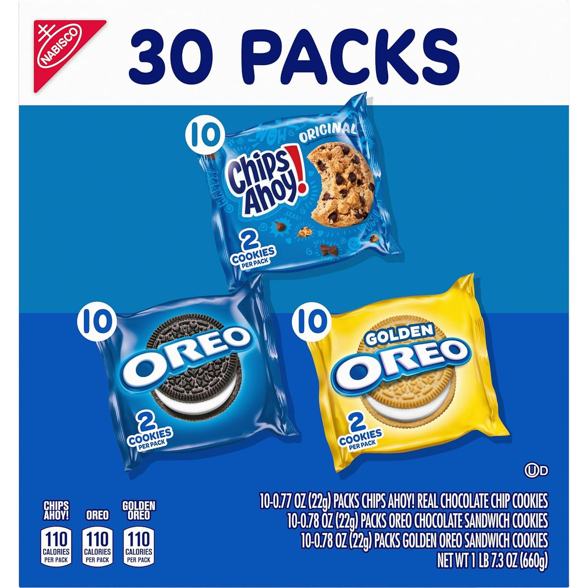 Nabisco Sweet Treats Cookie Variety Pack – Easter Basket Filler Cookies for Kids and Adults, 30 Individually Wrapped Packs