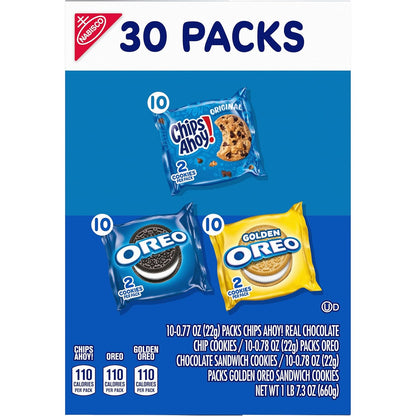 Nabisco Sweet Treats Cookie Variety Pack – Easter Basket Filler Cookies for Kids and Adults, 30 Individually Wrapped Packs