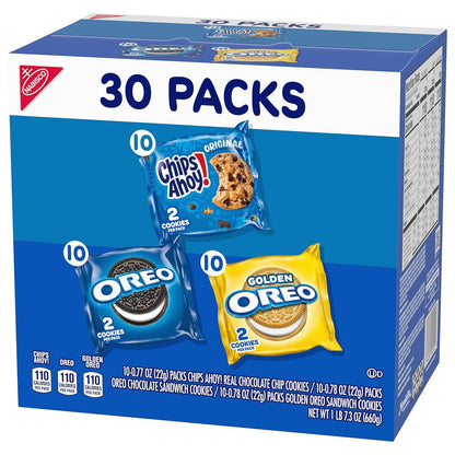 Nabisco Sweet Treats Cookie Variety Pack – Easter Basket Filler Cookies for Kids and Adults, 30 Individually Wrapped Packs