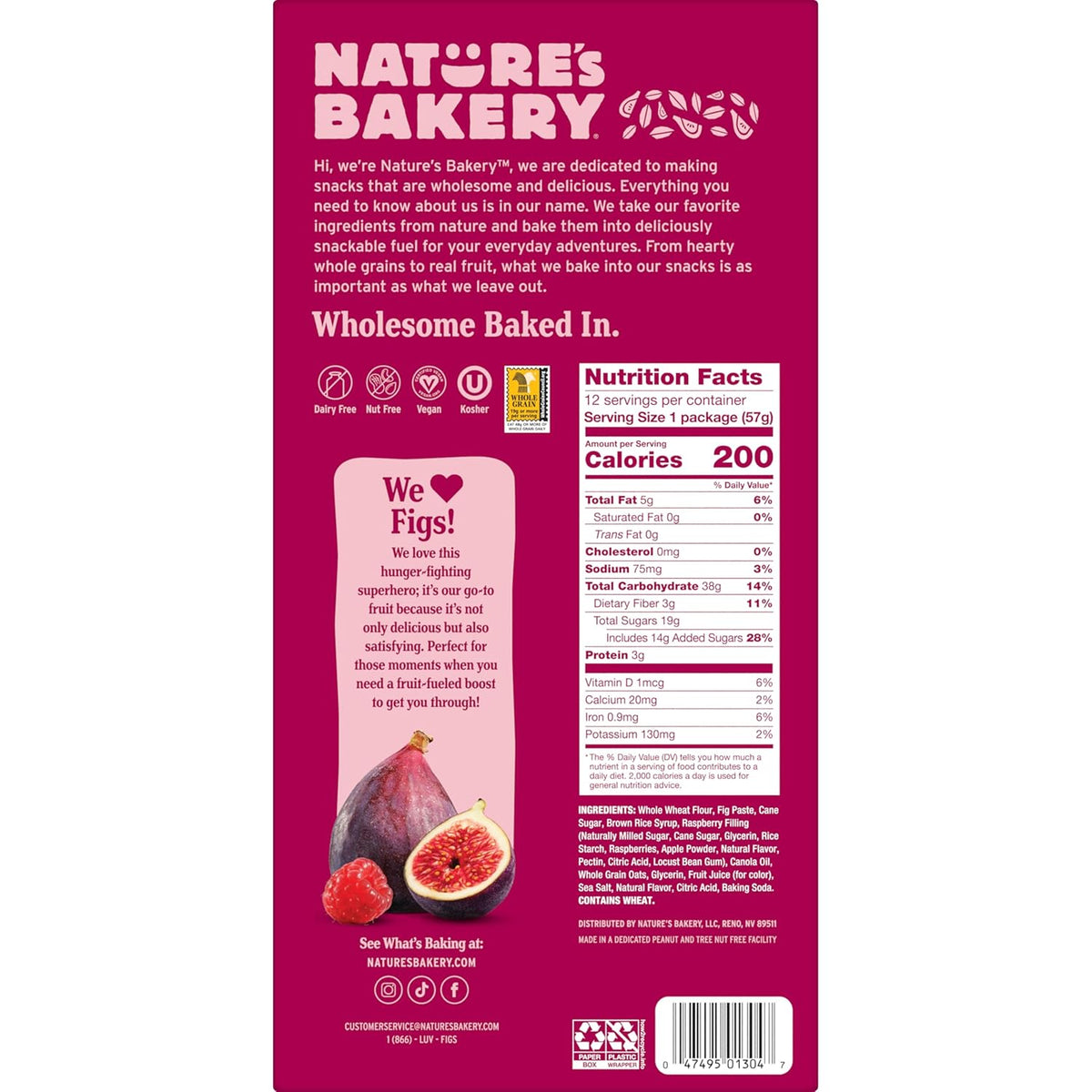 Nature's Bakery Fruit Bars – Sympathy and Get Well Care Package Snack, Soft Baked Twin Packs