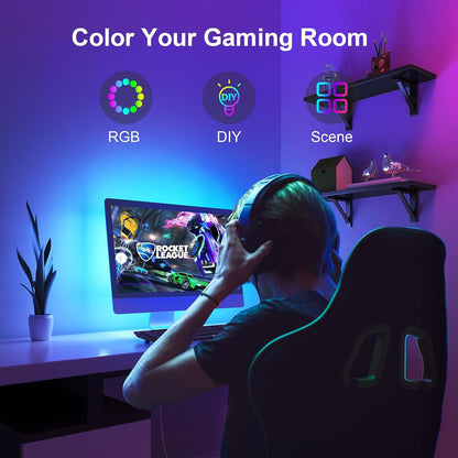 Nexillumi Music Sync LED Lights – Fun Colorful Backlight for Kids Gaming Setup and Toy Room