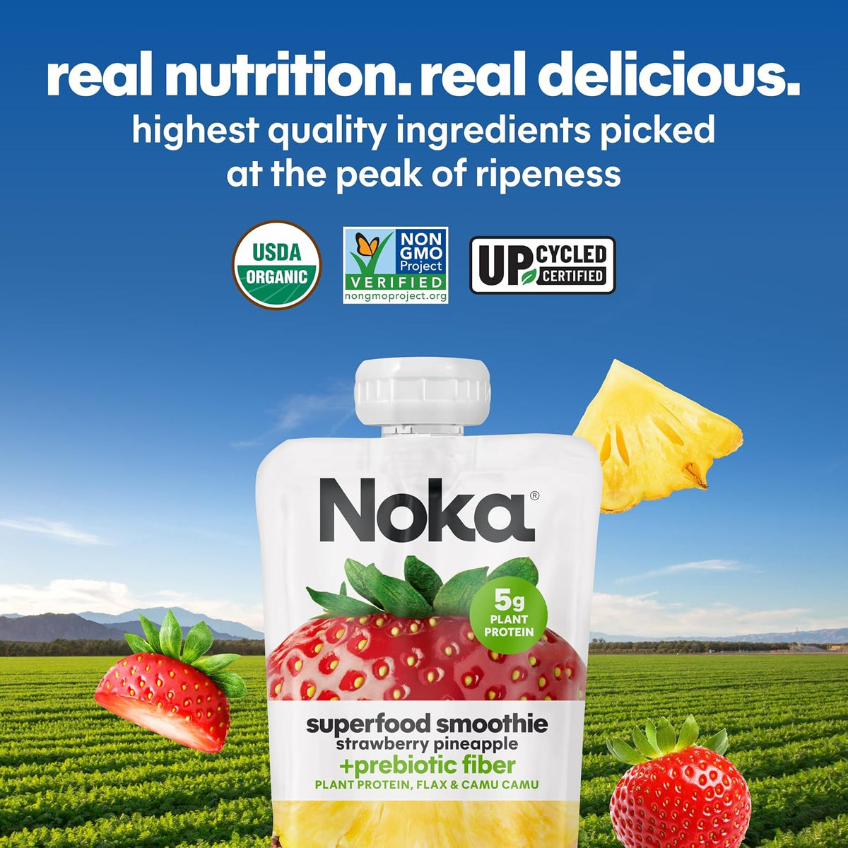Noka Organic Superfood Pouches – Lightweight Travel Nutrition for Endurance Athletes, 12 Pack