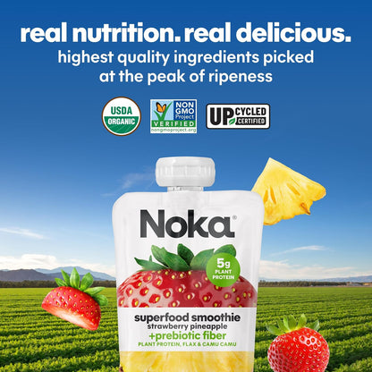Noka Organic Superfood Pouches – Lightweight Travel Nutrition for Endurance Athletes, 12 Pack