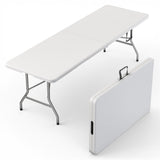 YSSZG Folding Table – Family-Friendly 4FT Table That Grows with Your Child, Easy Push-Button Height Adjustment