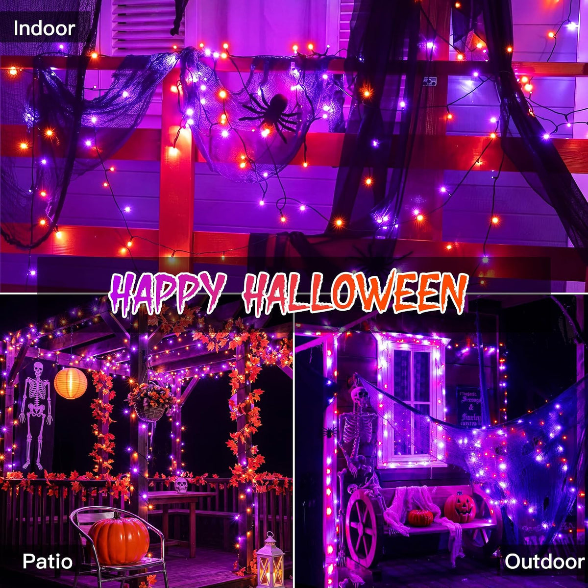 Ollny Halloween String Lights – Flameless Low Voltage 29V Alternative to Candles, Indoor and Outdoor Safe