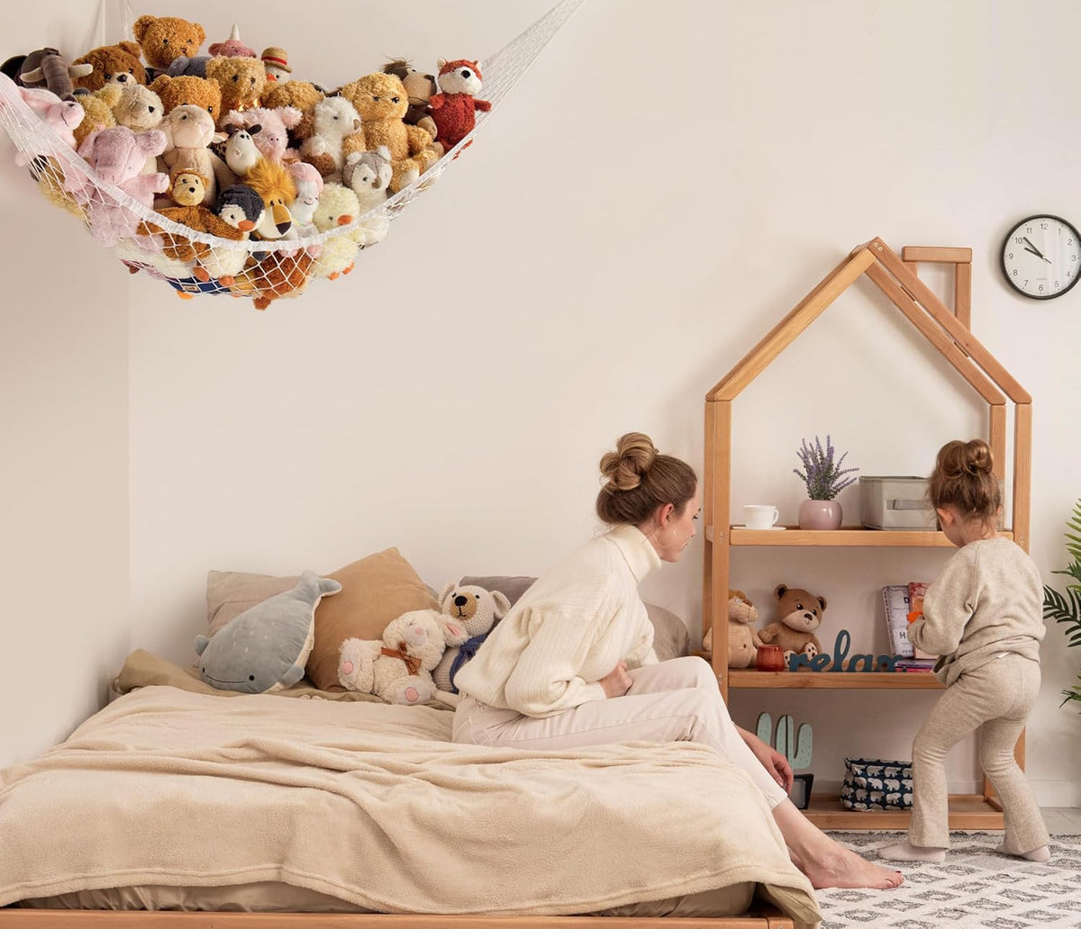 open-top closure allowing kids to see and reach toys independently