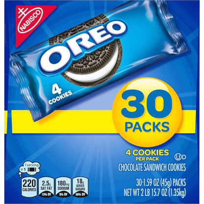 OREO Chocolate Sandwich Cookies Snack Packs – Birthday Party Favor and Gift Bag Snack for Guests