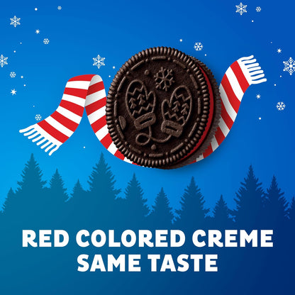 OREO Joy! Winter Embossed Cookies with Red Creme – After-School Snack Surprise for the Holiday Season