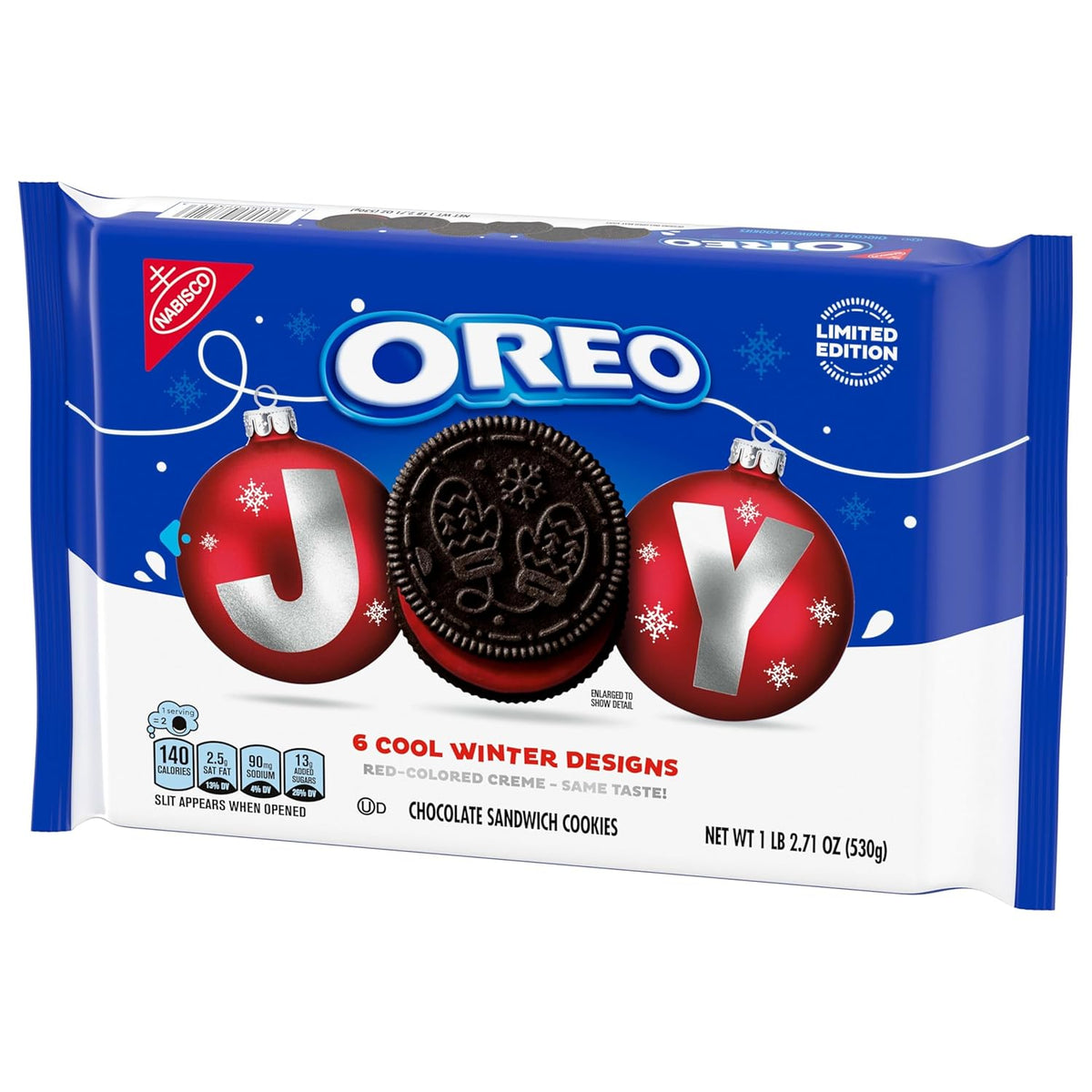 OREO Joy! Winter Embossed Cookies with Red Creme – After-School Snack Surprise for the Holiday Season